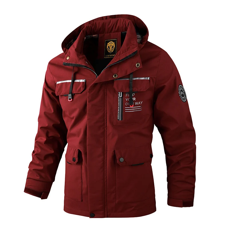 Herren Multifunktionale Outdoor-Jacke mit Kapuze Drune