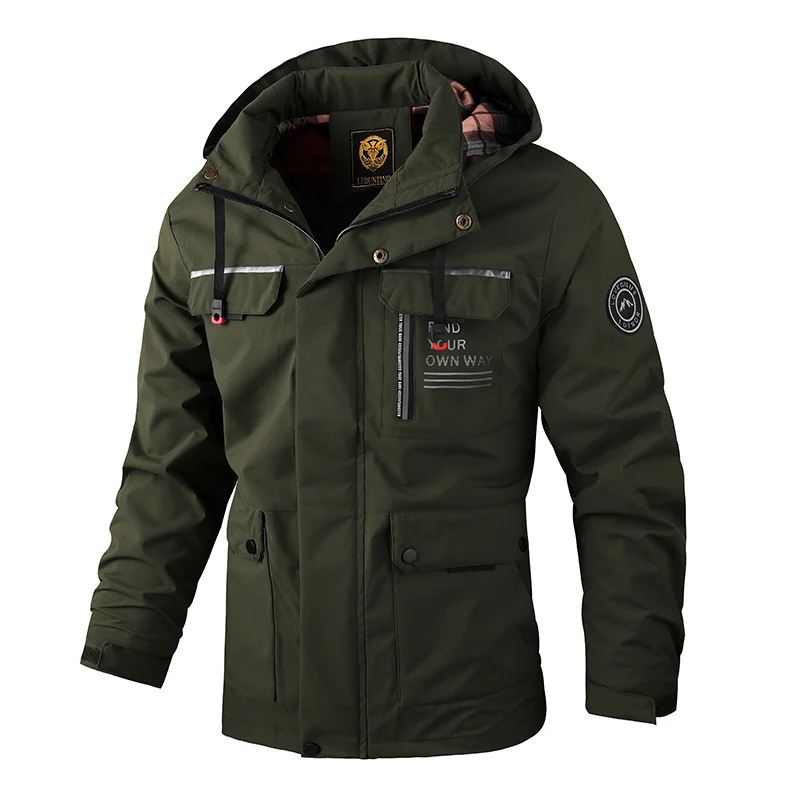 Herren Multifunktionale Outdoor-Jacke mit Kapuze Drune