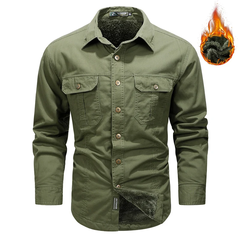 Herren Modisches Utility-Hemd mit Taschen Drune