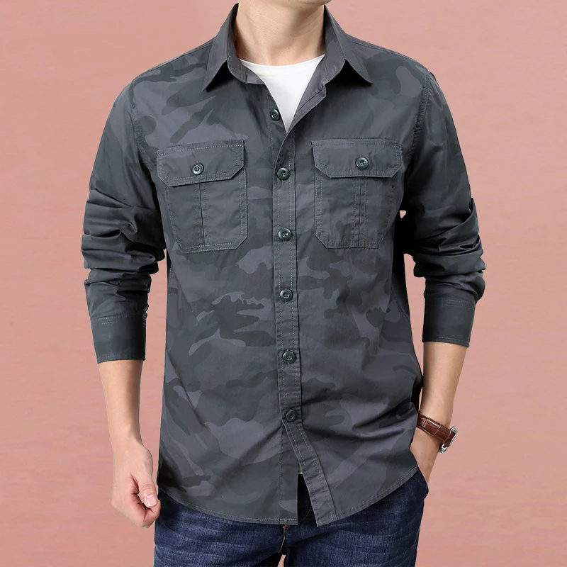 Herren Modisches Utility-Hemd Drune