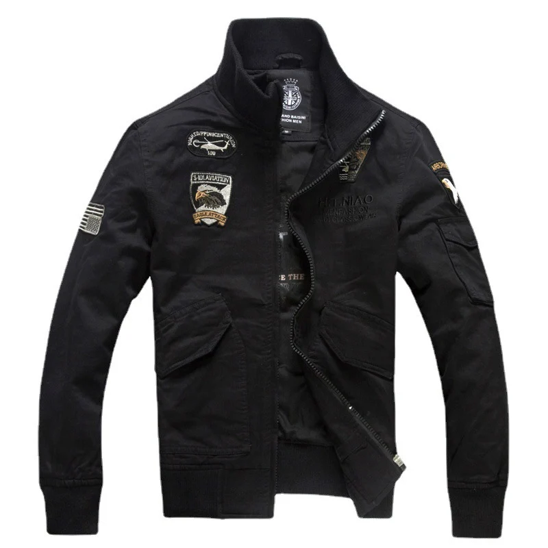 Herren Modische Militärjacke mit zahlreichen Applikationen Drune