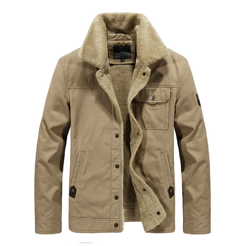Herren Modische Freizeitjacke mit Teddyfutter Drune