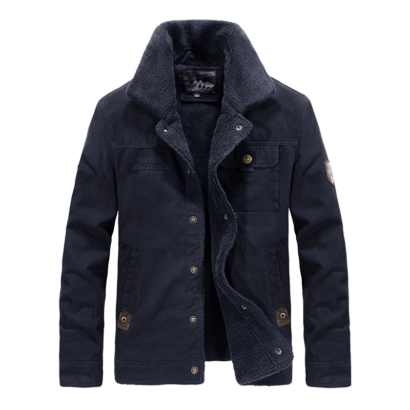 Herren Modische Freizeitjacke mit Teddyfutter Drune