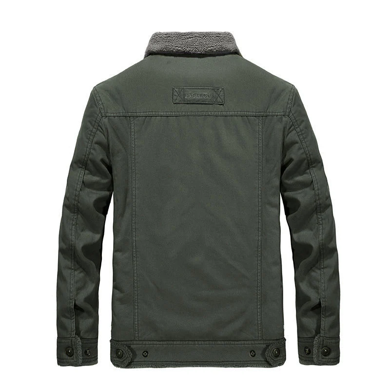 Herren Modische Freizeitjacke mit Teddyfutter Drune