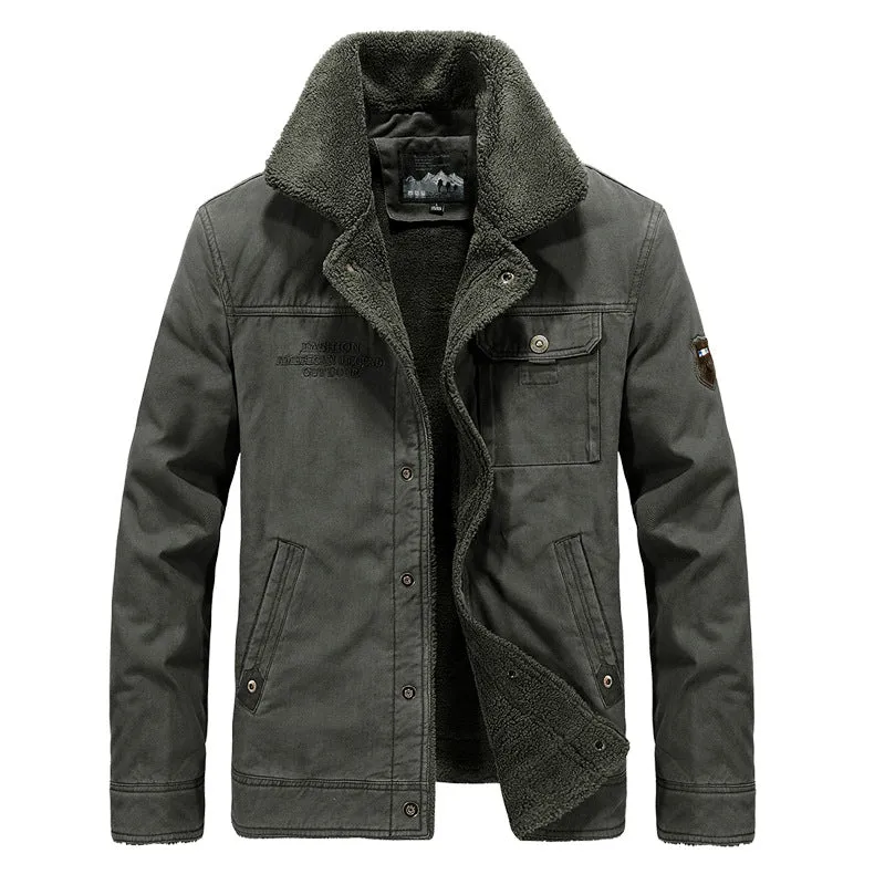 Herren Modische Freizeitjacke mit Teddyfutter Drune