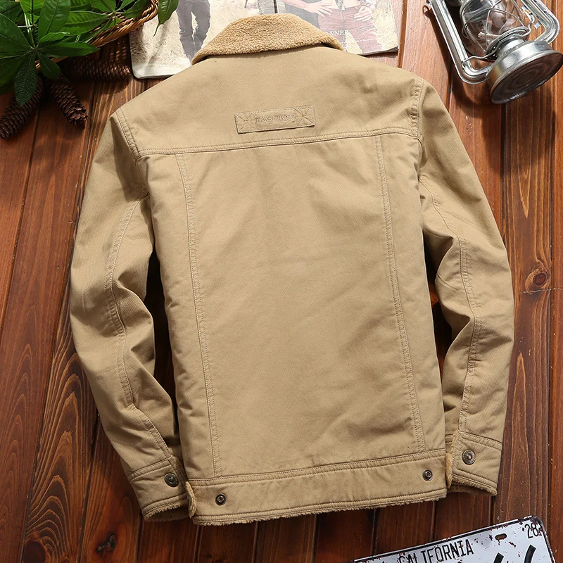 Herren Modische Feldjacke mit Teddyfutter Drune
