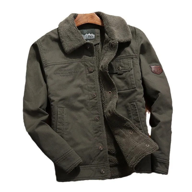 Herren Modische Feldjacke mit Teddyfutter Drune