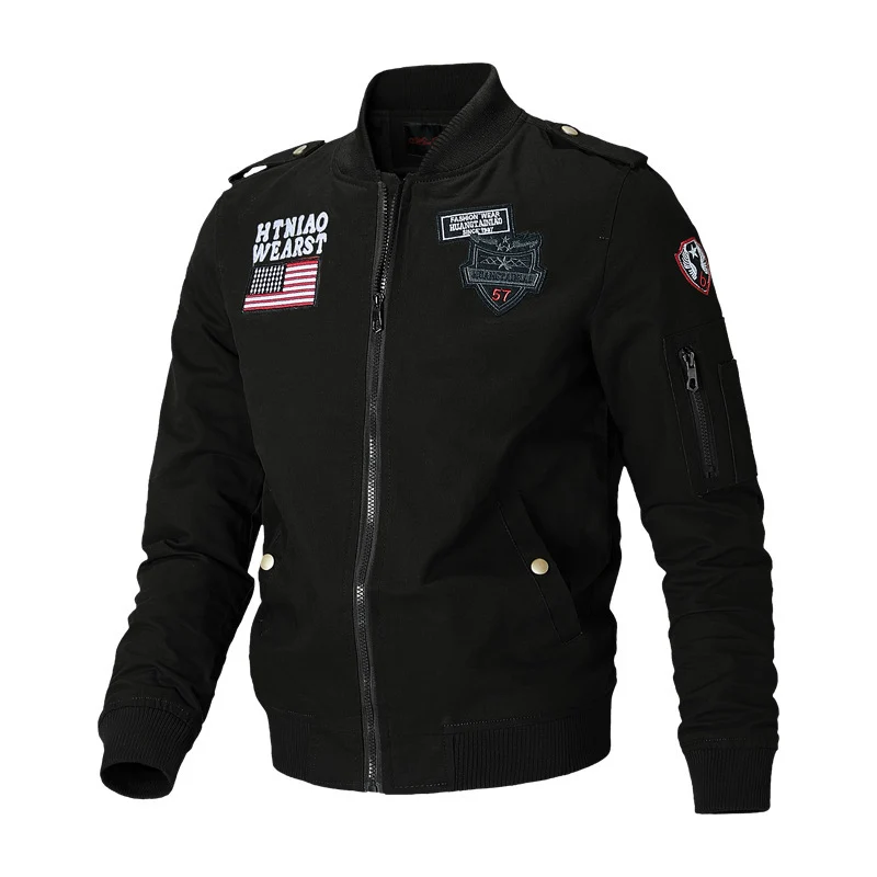 Herren Modische Bomberjacke mit Taschen Drune