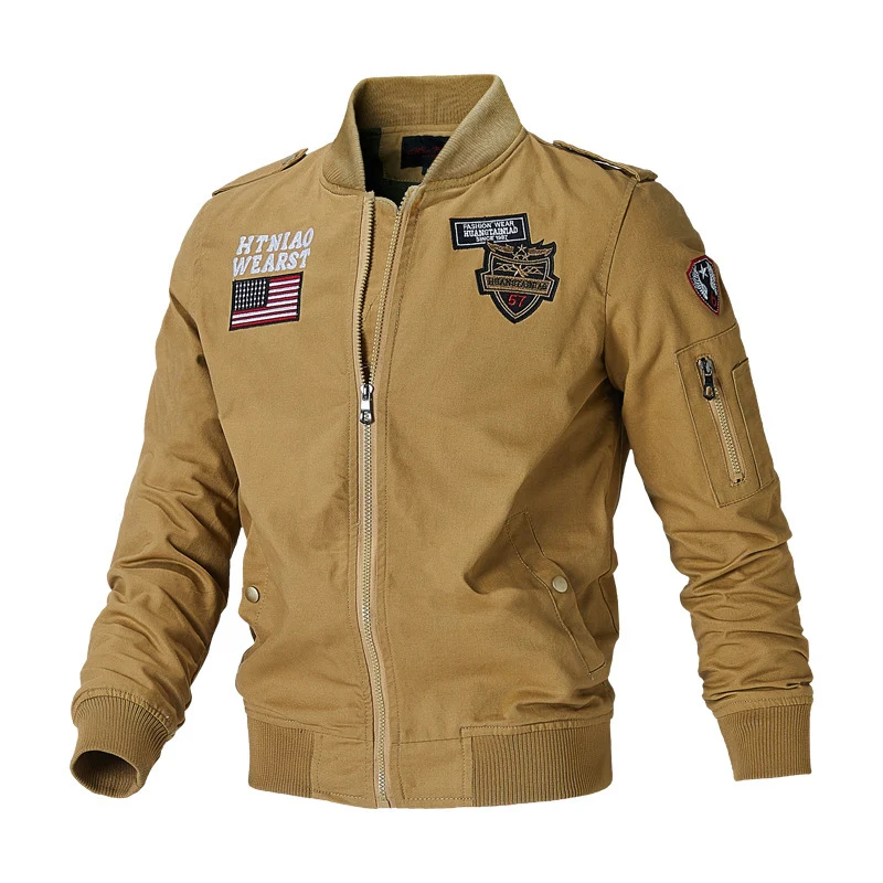 Herren Modische Bomberjacke mit Taschen Drune