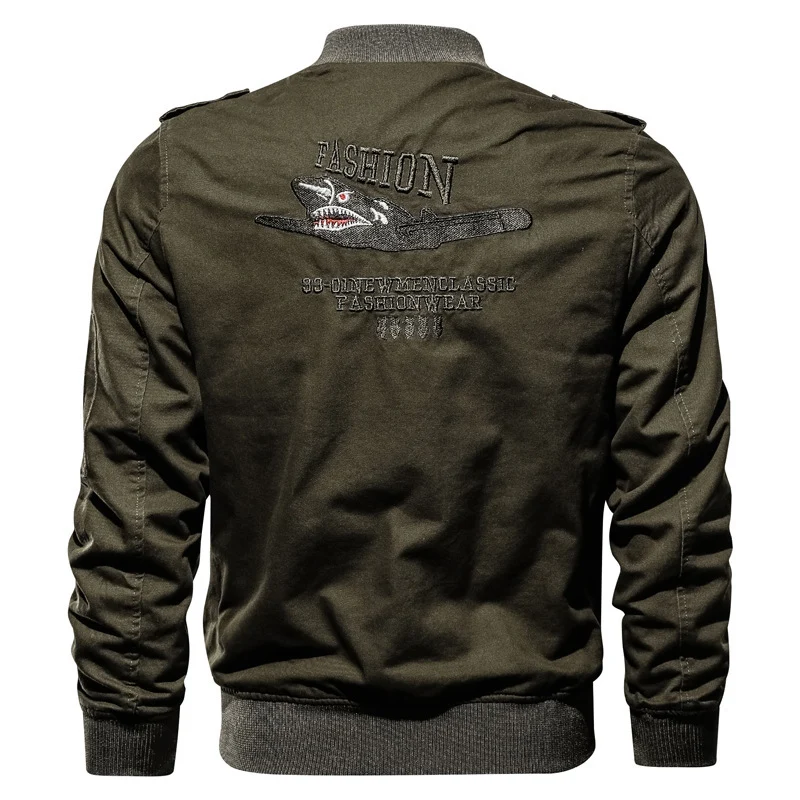 Herren Modische Bomberjacke mit Stickereien Drune