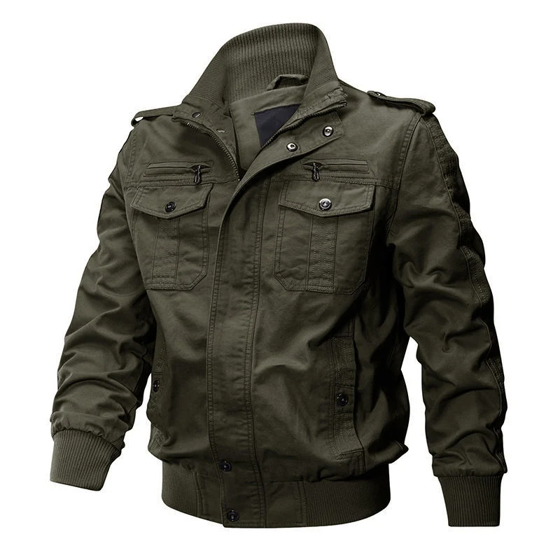 Herren Militärische Feldjacke mit modischen Details Drune