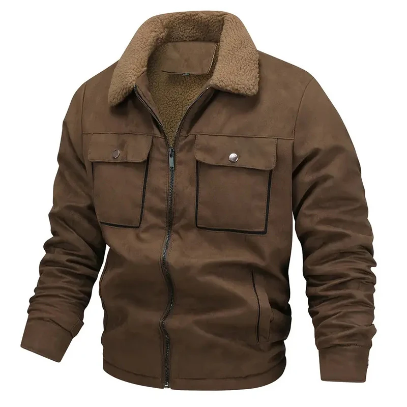 Herren Lässige Jacke mit Teddyfutter Drune