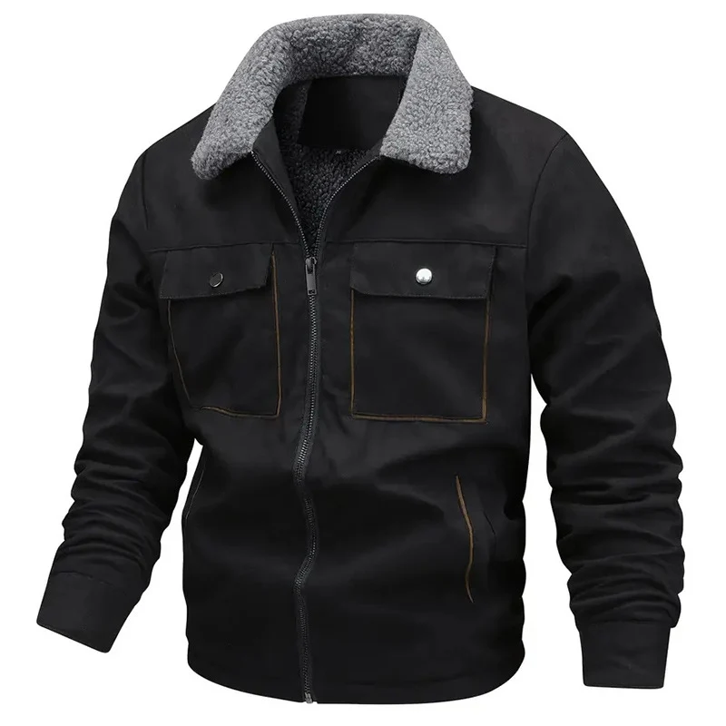 Herren Lässige Jacke mit Teddyfutter Drune