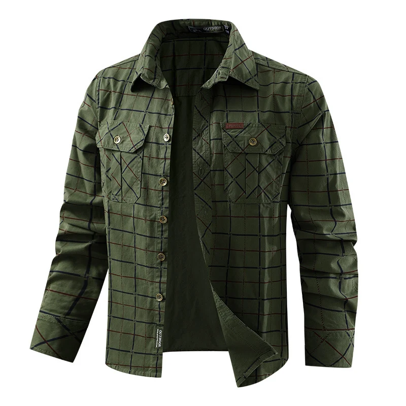 Herren Karierter Outdoor-Funktionshemd Drune