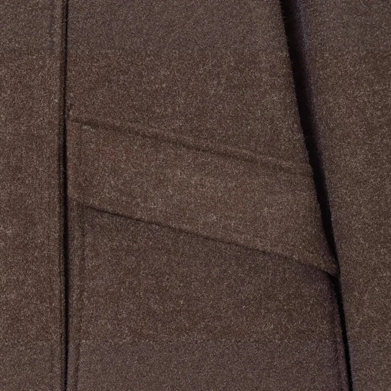 Damen Kurz geschnittene Wollmix-Boxy-Jacke mit Stehkragen und Pattentaschen Drune