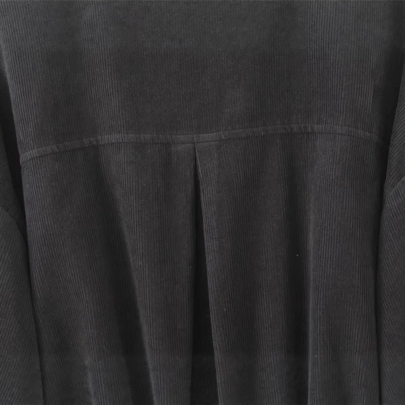 Damen Kurz geschnittene Kordjacke im Boxy‑Silhouette mit Frontreißverschluss und Stehkragen Drune