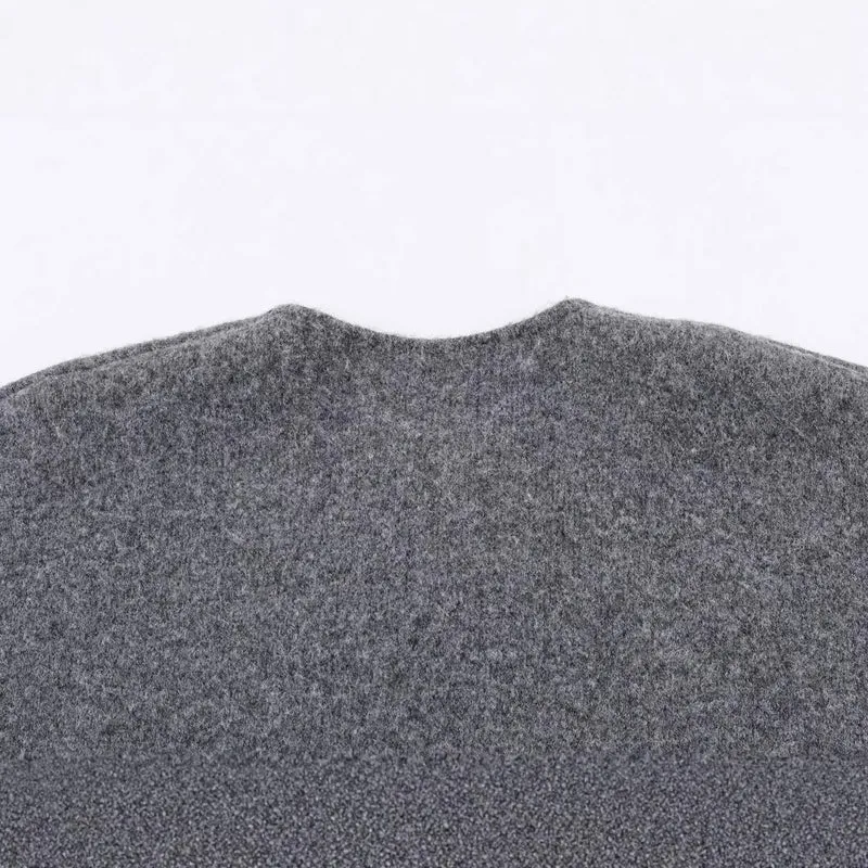 Damen Kurz geschnittene Boxy-Jacke aus Bouclé‑Wollmix mit offenem V‑Ausschnitt Drune