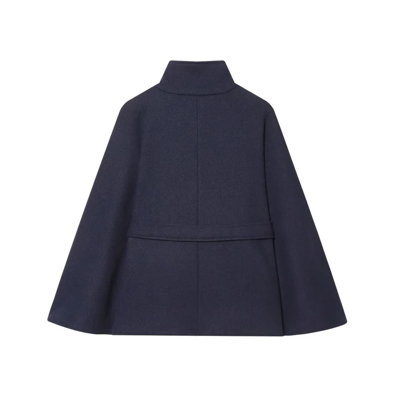 Damen Kurz-Cape mit wattierter Konstruktion, Stehkragen und Bindegürtel Drune