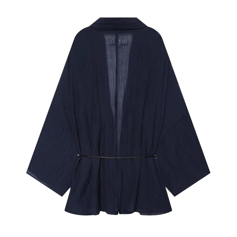 Damen Kimono-Cardigan mit Tunnelzug und Crinkle-Textur Drune