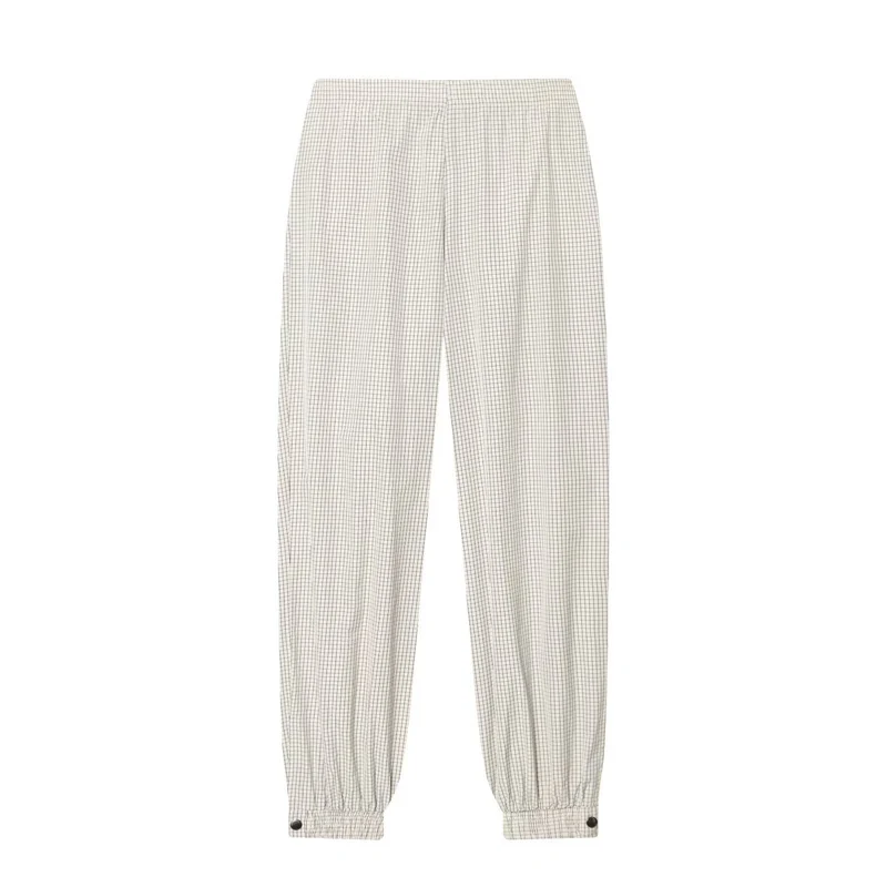 Damen Karierte Relaxed‑Joggerhose mit Gummibund, elastischen Bündchen und Druckknopfmanschetten Drune