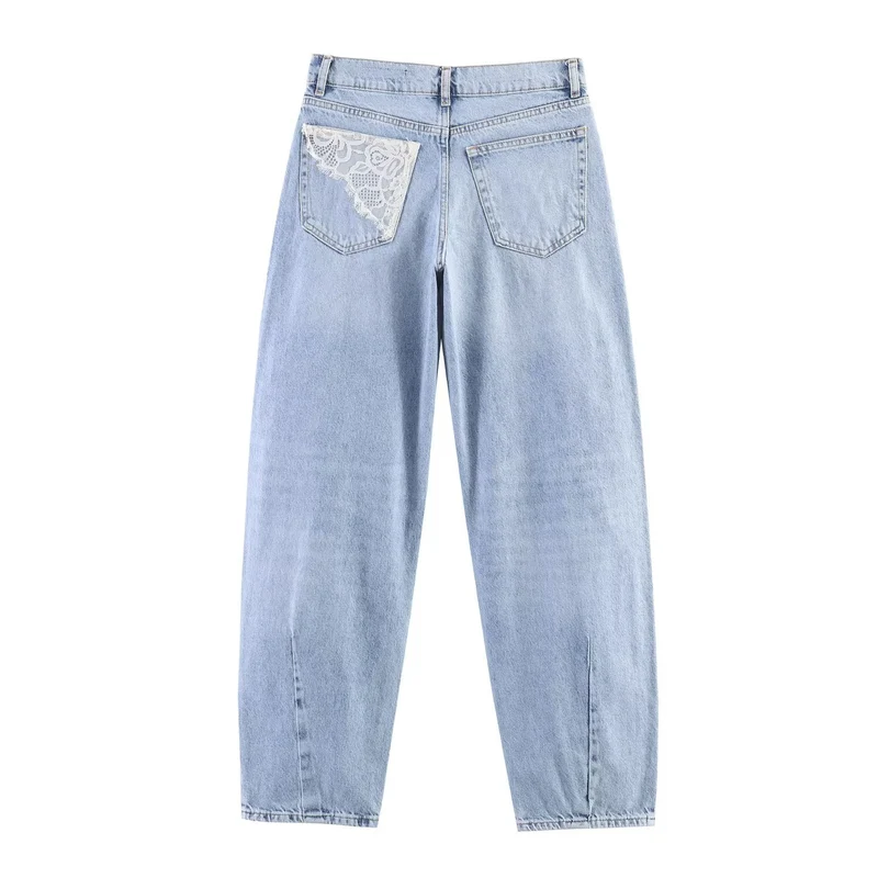 Damen Jeans-Set mit Cropped-Jeansjacke und lässiger High-Waist-Jeans Drune