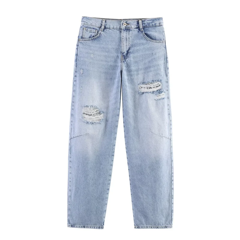 Damen Jeans-Set mit Cropped-Jeansjacke und lässiger High-Waist-Jeans Drune