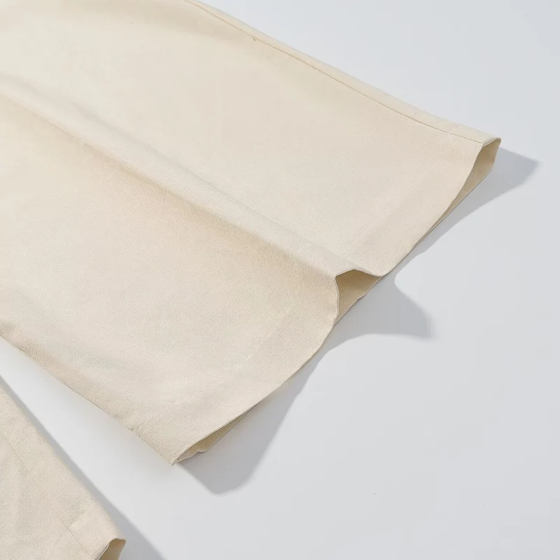 Damen Hochtaillierte Palazzohose mit Bundfalten und weitem Bein Drune