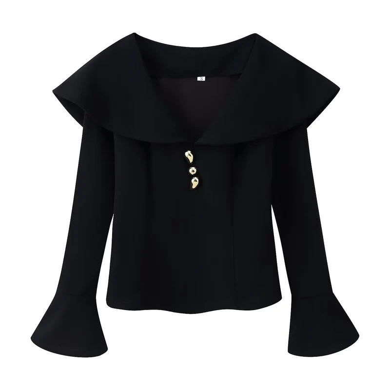 Damen hochtaillierte Palazzo‑Hose mit weitem Bein, Bundfalten und verdecktem Verschluss Drune