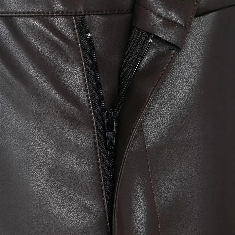 Damen Hochtaillierte Kunstlederhose mit weiter tapered Passform Drune