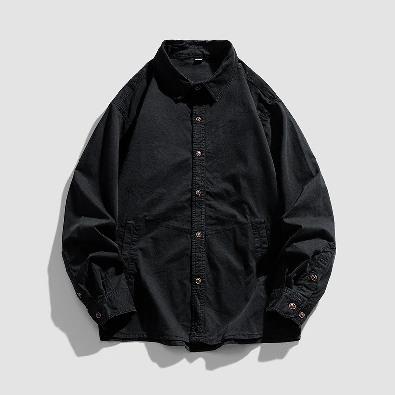 Herren Leichtes Canvas‑Workshirtjacke mit relaxed Fit und großen Eingrifftaschen Drune