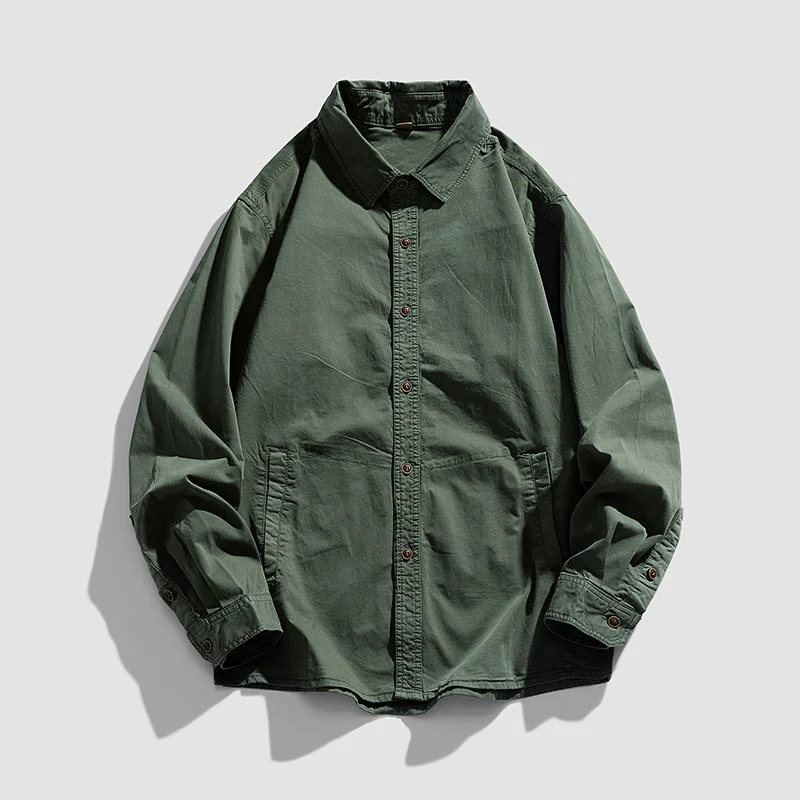 Herren Leichtes Canvas‑Workshirtjacke mit relaxed Fit und großen Eingrifftaschen Drune