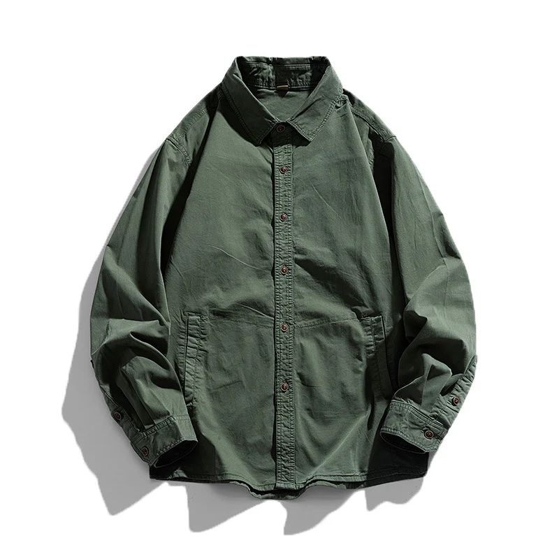 Herren Leichtes Canvas‑Workshirtjacke mit relaxed Fit und großen Eingrifftaschen Drune