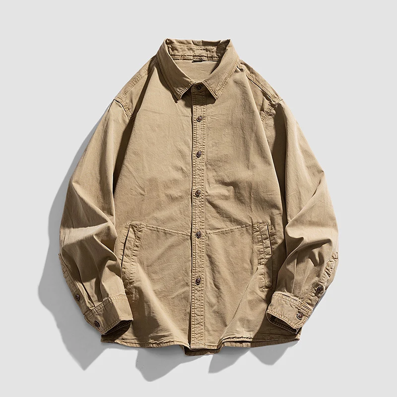 Herren Leichtes Canvas‑Workshirtjacke mit relaxed Fit und großen Eingrifftaschen Drune