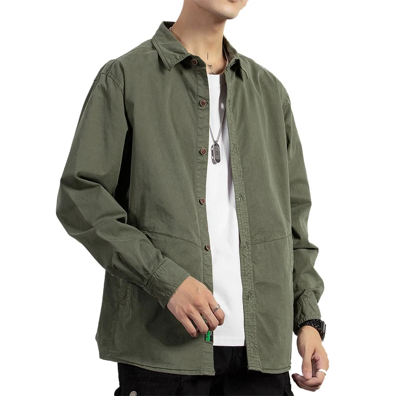 Herren Leichtes Baumwoll-Fieldshirt im Utility-Design mit entspannter Passform Drune