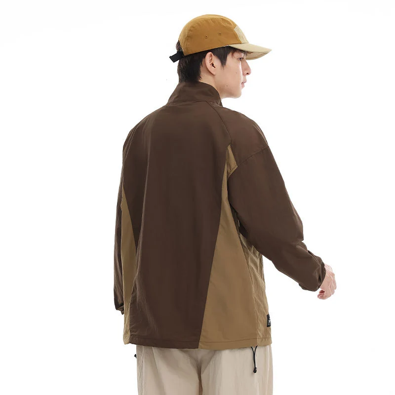 Herren leichter Nylon-Anorak mit Halbreißverschluss, Kordelzugsaum und Raglanärmeln Drune