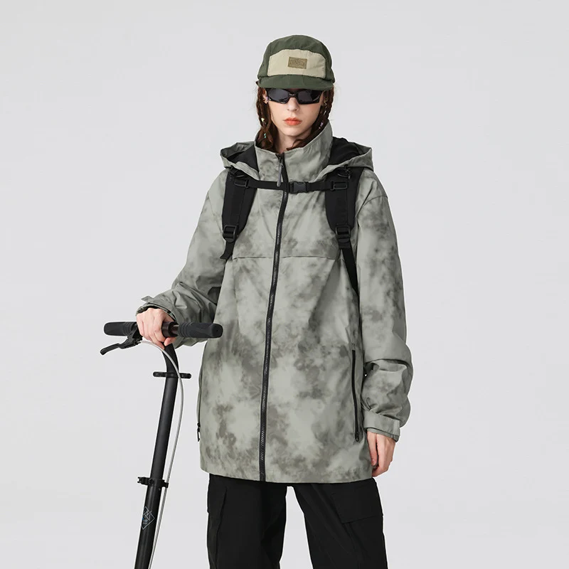 Herren Leichte wasserfeste Outdoorjacke mit verstellbarer Kapuze, getapten Nähten und Frontreißverschluss Drune