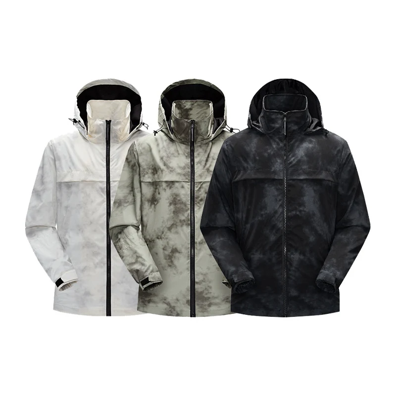 Herren Leichte wasserfeste Outdoorjacke mit verstellbarer Kapuze, getapten Nähten und Frontreißverschluss Drune
