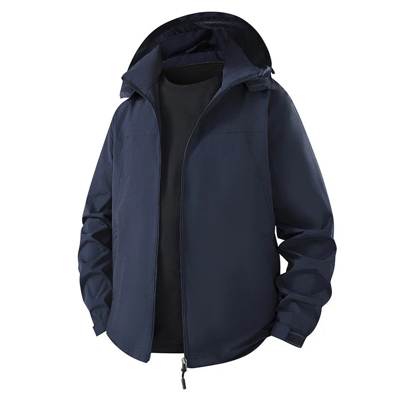 Herren Leichte wasserabweisende Kapuzen‑Shelljacke mit atmungsaktivem Meshfutter und verstellbarem Saum Drune