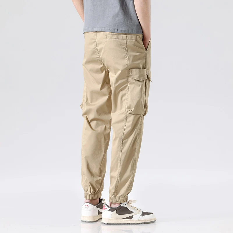 Herren Leichte Utility-Cargohose im Joggerstil mit integriertem Gürtelband und Reißverschlusstaschen Drune