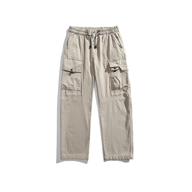 Herren Leichte Utility-Cargohose aus Baumwollmix mit Elastikbund, Kordelzug und Mehrfachtaschen Drune