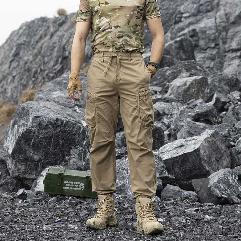Herren Leichte Trekking‑Cargohose im Joggercut mit elastischem Knöchelabschluss und multifunktionalen Seitenklapptaschen Drune