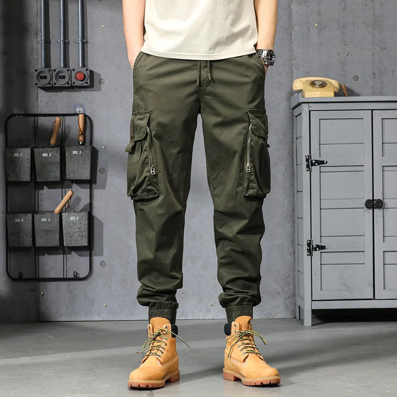 Herren Leichte Tactical-Cargo-Jogginghose mit Tunnelzugbund, Kniepaneelen und Multifunktionstaschen Drune