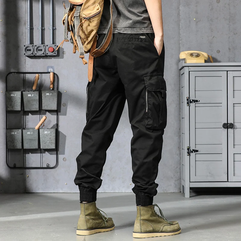 Herren Leichte Tactical-Cargo-Jogginghose mit Tunnelzugbund, Kniepaneelen und Multifunktionstaschen Drune