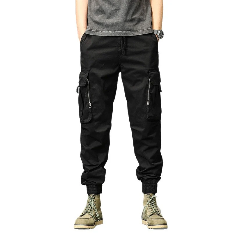 Herren Leichte Tactical-Cargo-Jogginghose mit Tunnelzugbund, Kniepaneelen und Multifunktionstaschen Drune