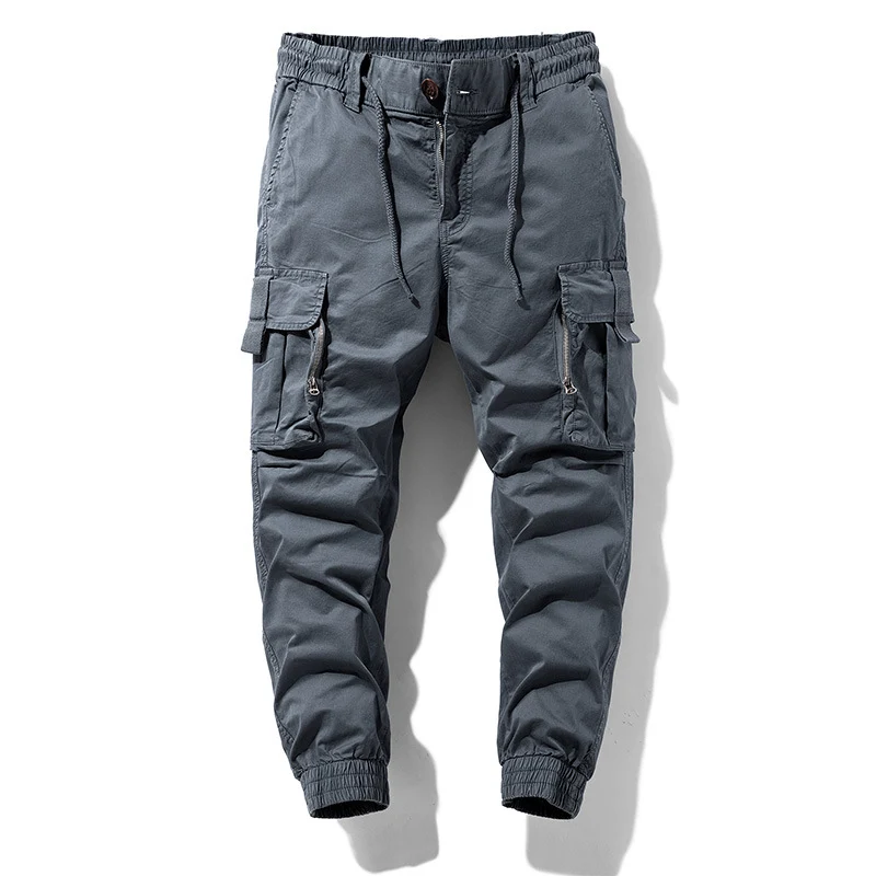 Herren Leichte Tactical-Cargo-Jogginghose mit Tunnelzugbund, Kniepaneelen und Multifunktionstaschen Drune