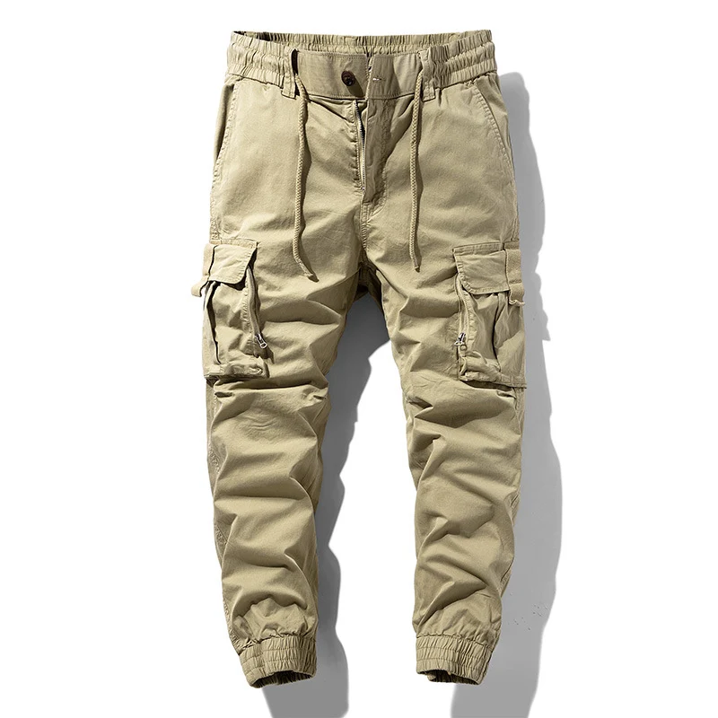 Herren Leichte Tactical-Cargo-Jogginghose mit Tunnelzugbund, Kniepaneelen und Multifunktionstaschen Drune