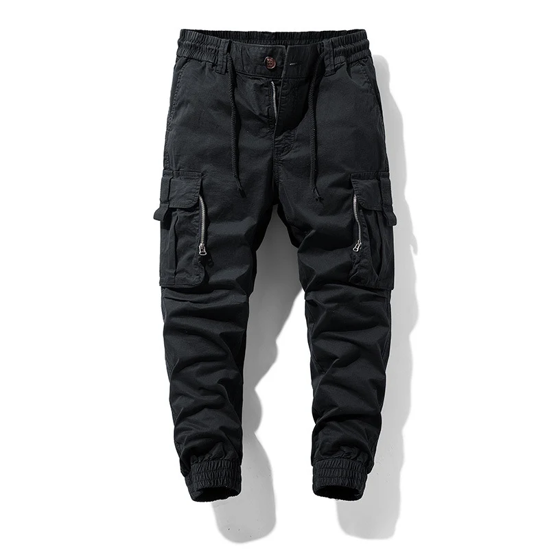 Herren Leichte Tactical-Cargo-Jogginghose mit Tunnelzugbund, Kniepaneelen und Multifunktionstaschen Drune