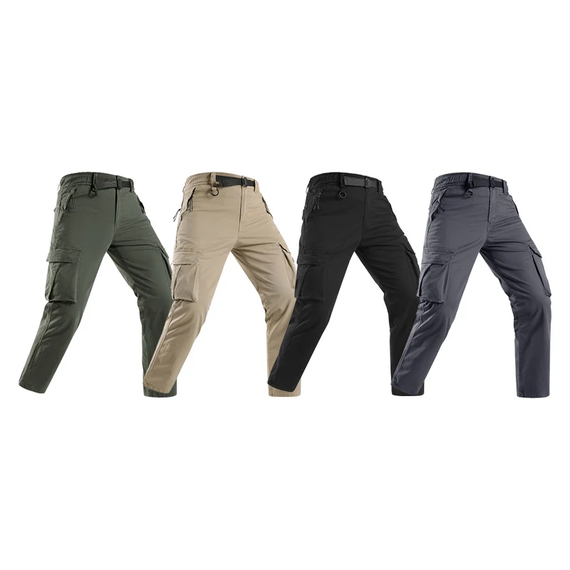 Herren Leichte Stretch-Canvas-Cargohose mit integriertem Webgürtel und Reißverschluss-Taschen Drune