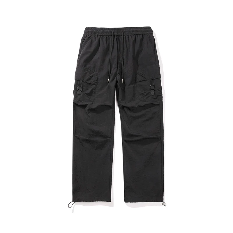 Herren Leichte Ripstop‑Trekking‑Cargohose mit Elastikbund, Kordelzug und Schnallen‑Cargotaschen Drune