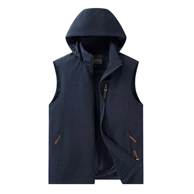 Herren Leichte outdoor‑Weste mit Kapuze, atmungsaktivem Meshfutter und wasserabweisender Shell Drune